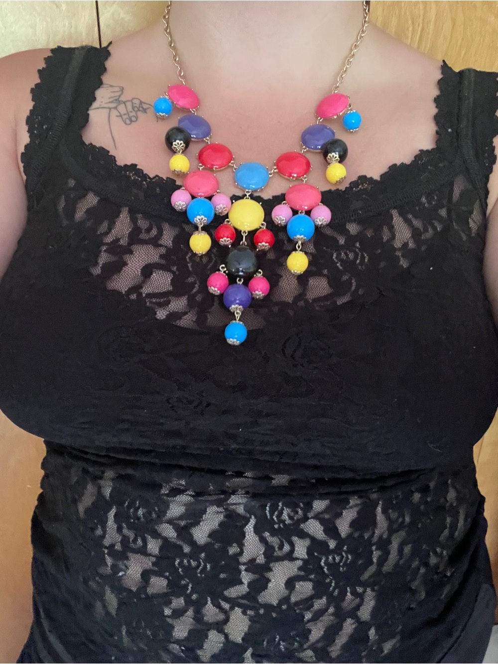 Color Pop Multicolor Bib Necklace - Vibrant Beaded Statement